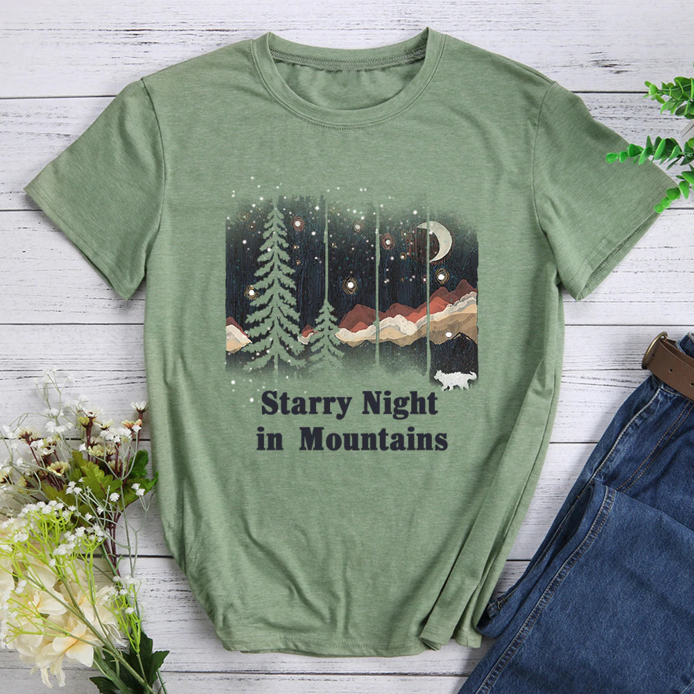 Starry Night In Mountains T-shirt