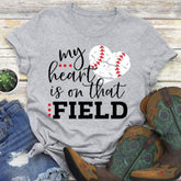 Heart Letter Print Baseball T-shirt