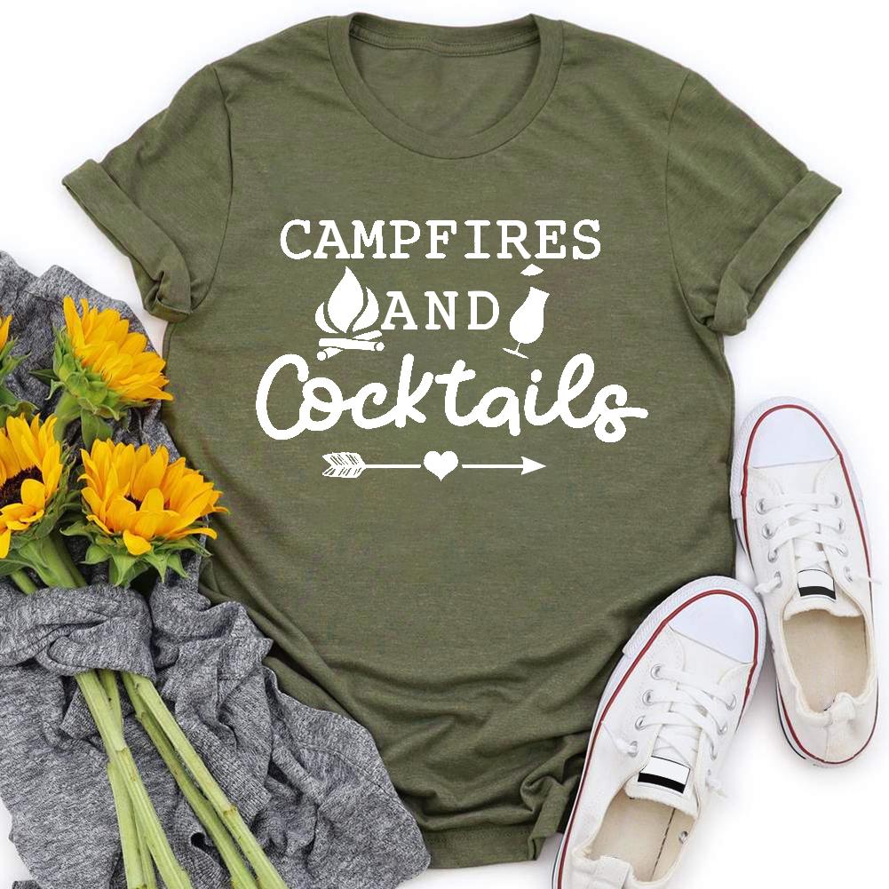 Campfires And Cocktails Hiking T-shirt