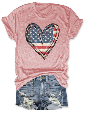 America Flag Heart T-shirt