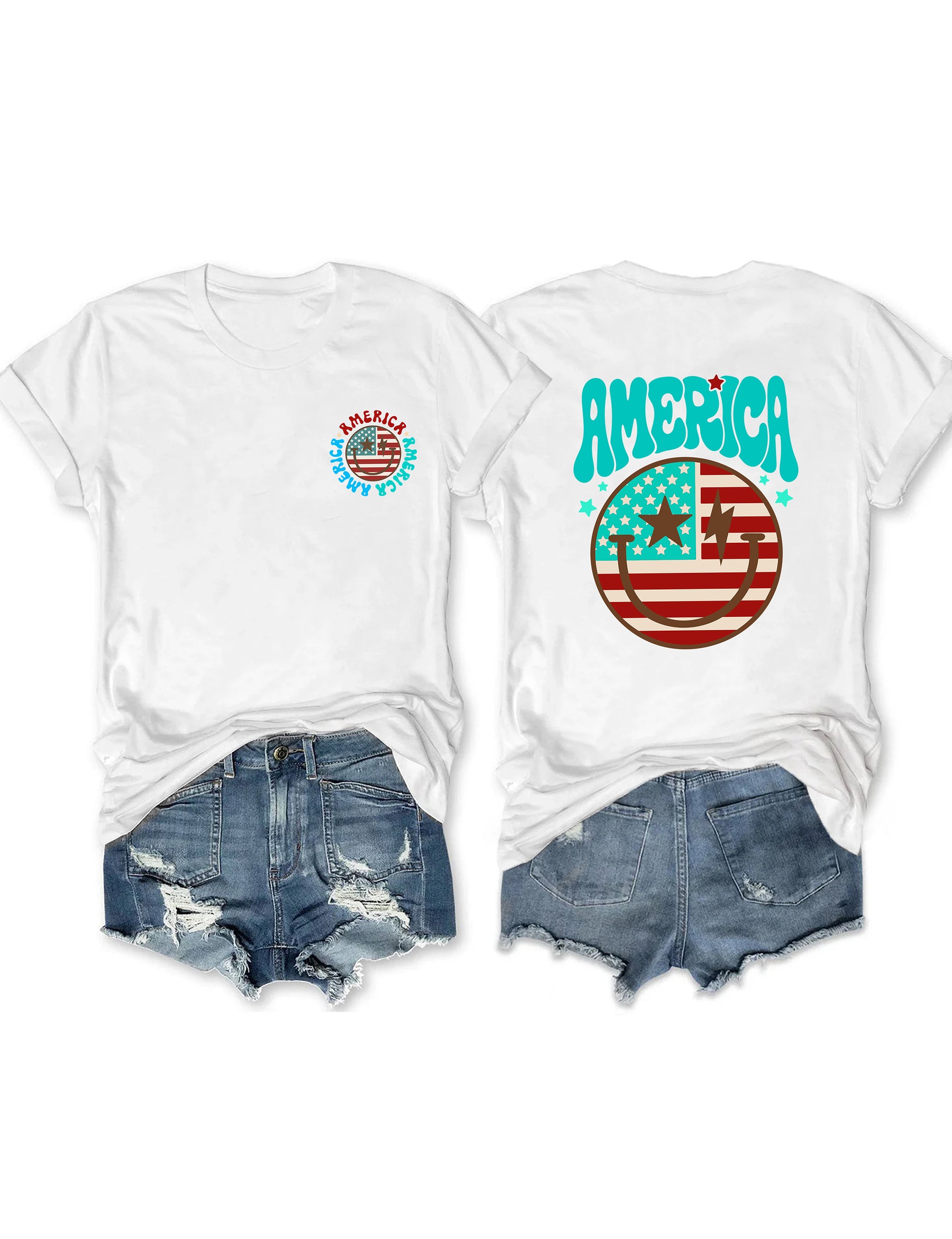 Smiling American Flag T-shirt