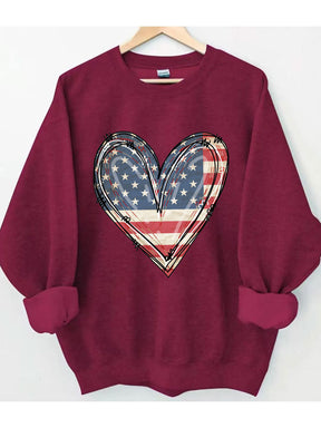 America Flag Heart Sweatshirt