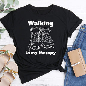 Walking Is My Therapy Hiking T-shirt