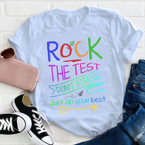 T-shirt drôle de professeur de test Rock The Test