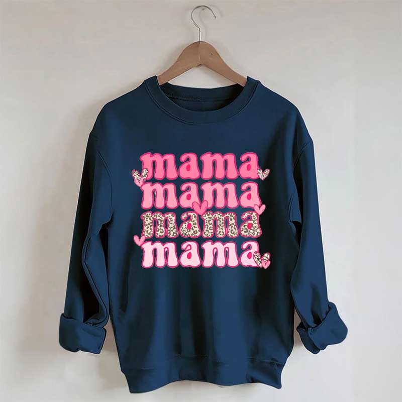 Cute Heart Mama Print Sweatshirt