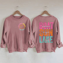 Boat Waves Sun Rays Lake Days Sweatshirt