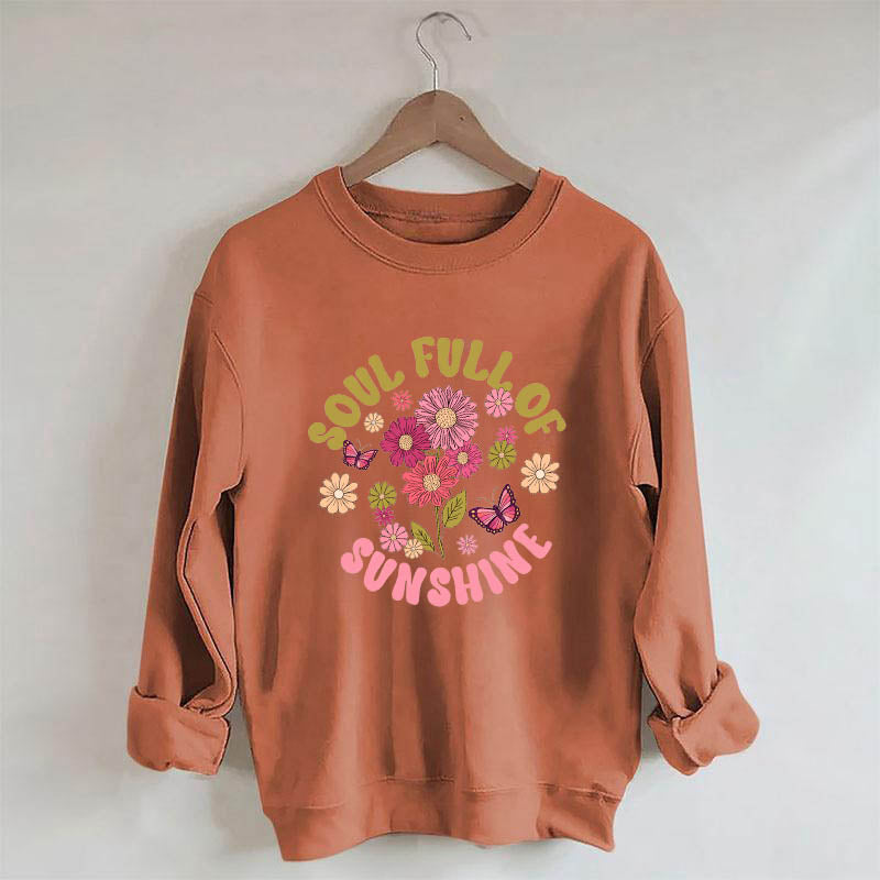 Soul Full of Sunshine Sweat-shirt à fleurs mignonnes