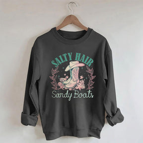 Salt Hair Sandy Boots Cowgirl Sweatshirt