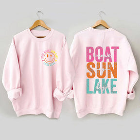 Boat Waves Sun Rays Lake Days Sweatshirt