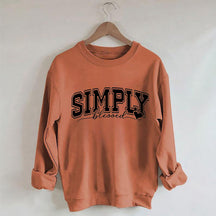 Simply Blessed Letter Print Sweatshirt