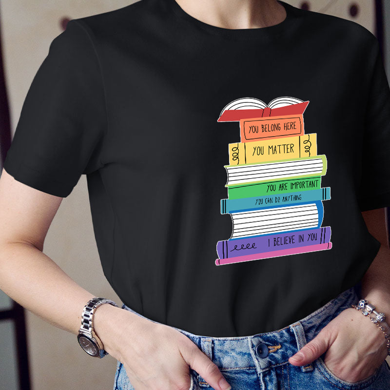 Positive Colorful Books T-shirt