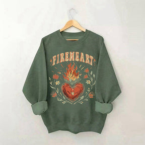 Vintage Fire-heart Fantasy Reader Sweatshirt