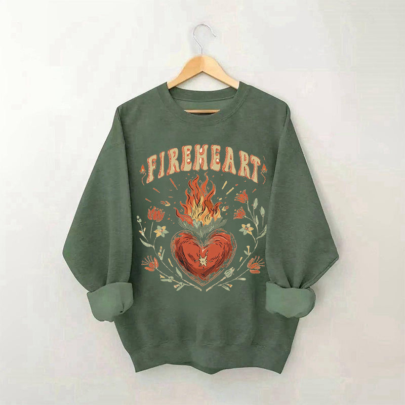 Sweat-shirt Vintage Fire-heart Fantasy Reader