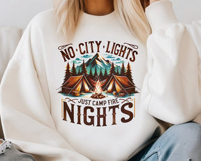 No City Lights Just Camp Fire Nights Outdoor Sweatshirt