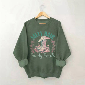 Salt Hair Sandy Boots Cowgirl Sweatshirt