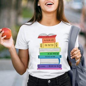 Positive Colorful Books T-shirt