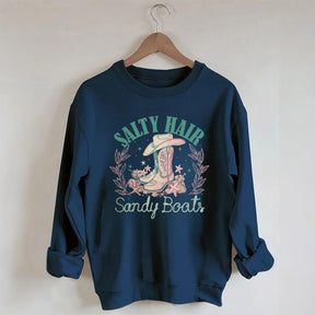 Salt Hair Sandy Boots Cowgirl Sweatshirt