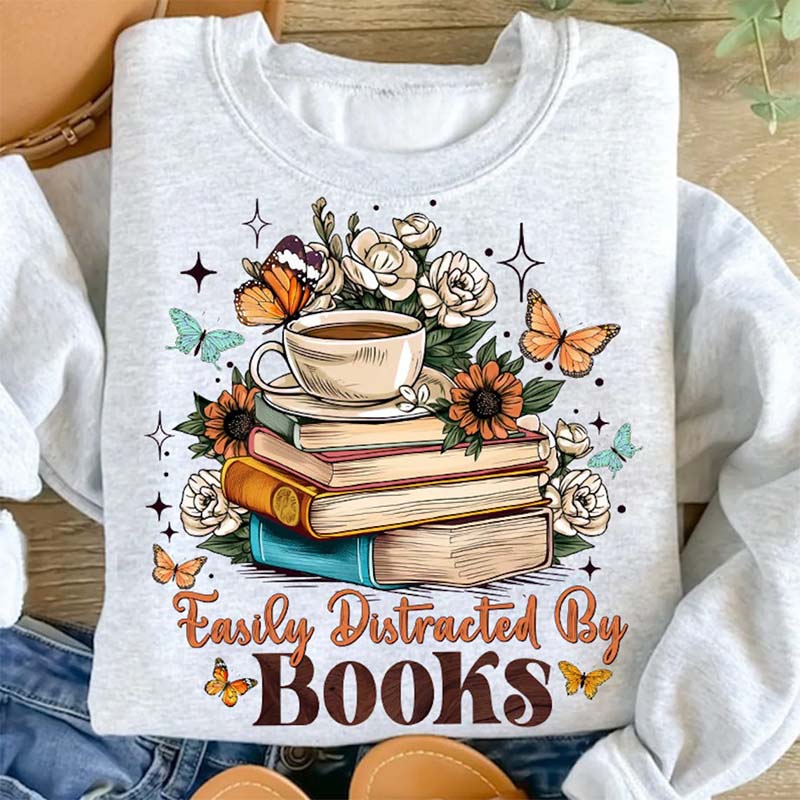 Easily Distracted By Books Sweatshirt