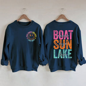 Boat Waves Sun Rays Lake Days Sweatshirt