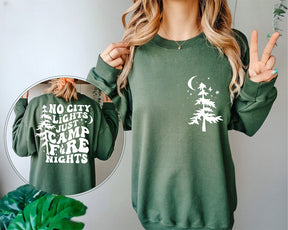 Camp Life Tree And Letter Print Sweatshirt