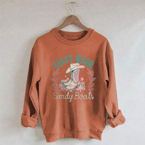 Salt Hair Sandy Boots Cowgirl Sweatshirt