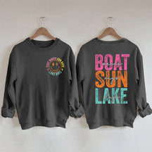 Boat Waves Sun Rays Lake Days Sweatshirt