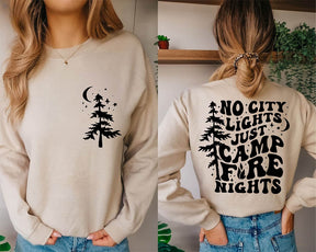 Camp Life Tree And Letter Print Sweatshirt