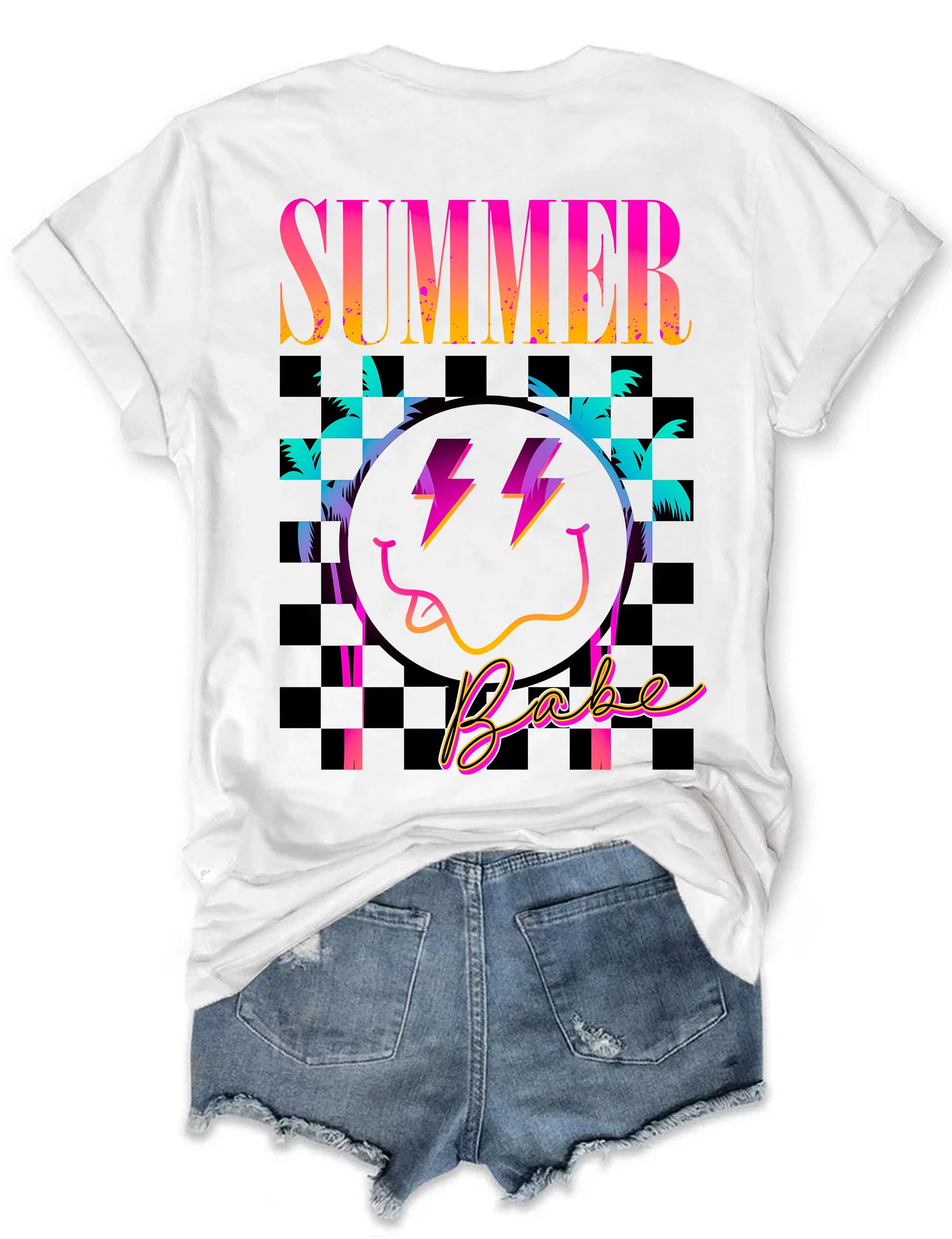 Retro Summer Smiley Face T-shirt