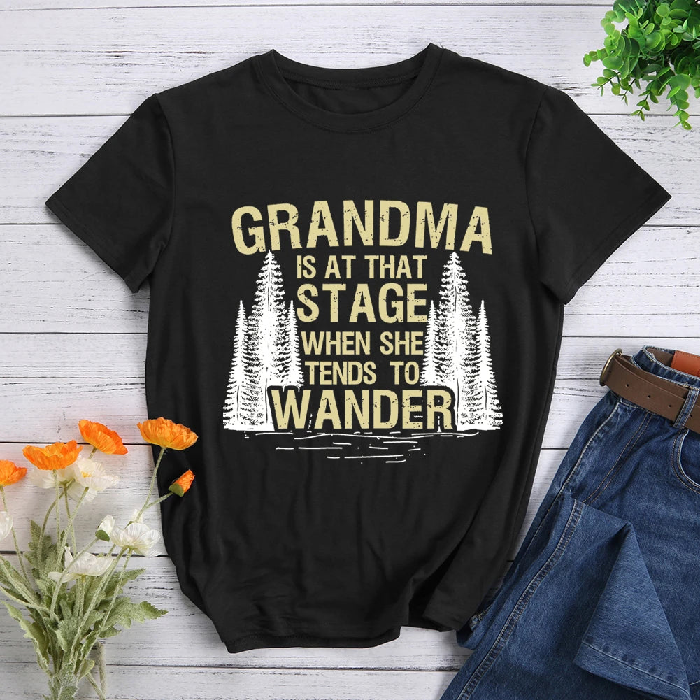 Hiking Grandma Hiker Outdoor Forest Hiking T-shirt