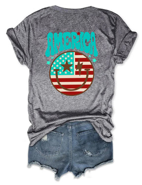 Smiling American Flag T-shirt