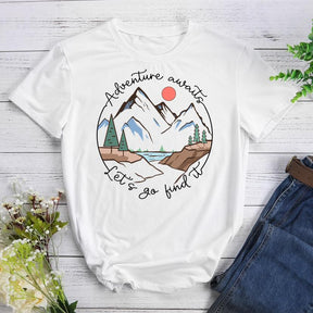 Adventure Awaits Round Neck T-shirt