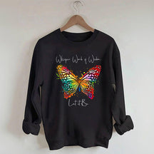 Que ce soit le sweat-shirt papillon