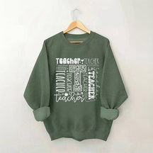 Teacher Letter Print Sweatshirt