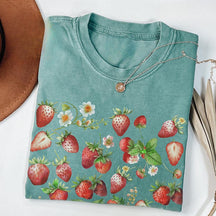 Floral Strawberry Botanical Plant T-shirt