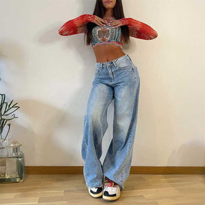 Vintage Loose Wide Leg High Waist Jeans