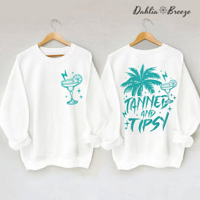 Tanned and Tipsy Retro Summer Sweatshirt