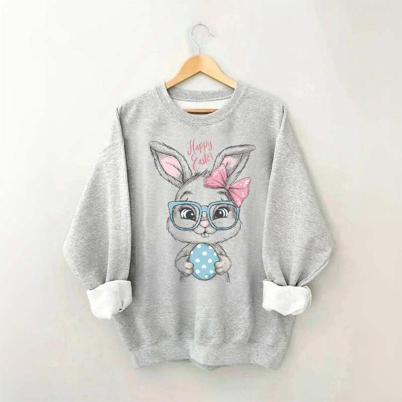 Sweat-shirt Oeufs de lapin de Pâques Joyeuses