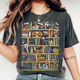 Halloween Library Ghost Books T-shirt