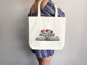 Floral Book Tote Bag