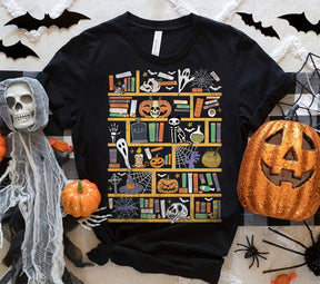 Halloween Library Ghost Books T-shirt