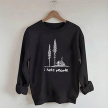 I Hate People Letter Print Sweatshirt