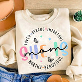 Elle est maman Retro Mama Quotes Sweatshirt