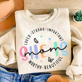 She is Mom Retro Mama Quotes Sweatshirt