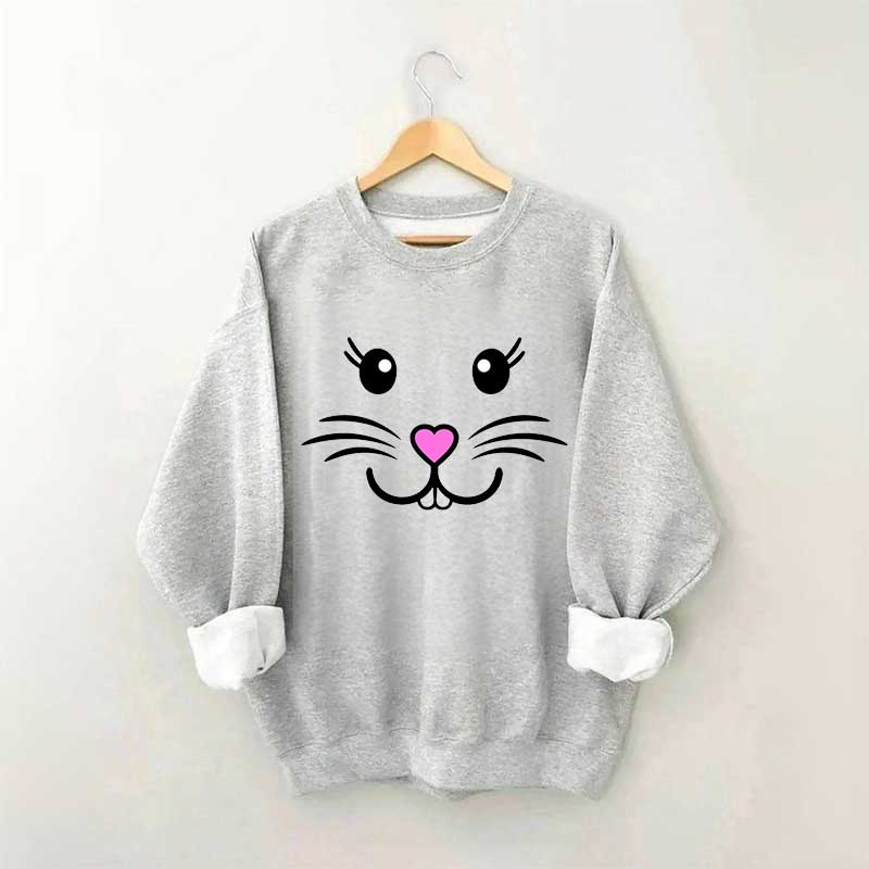 Bunny Face Cute Easter Sweatshirt