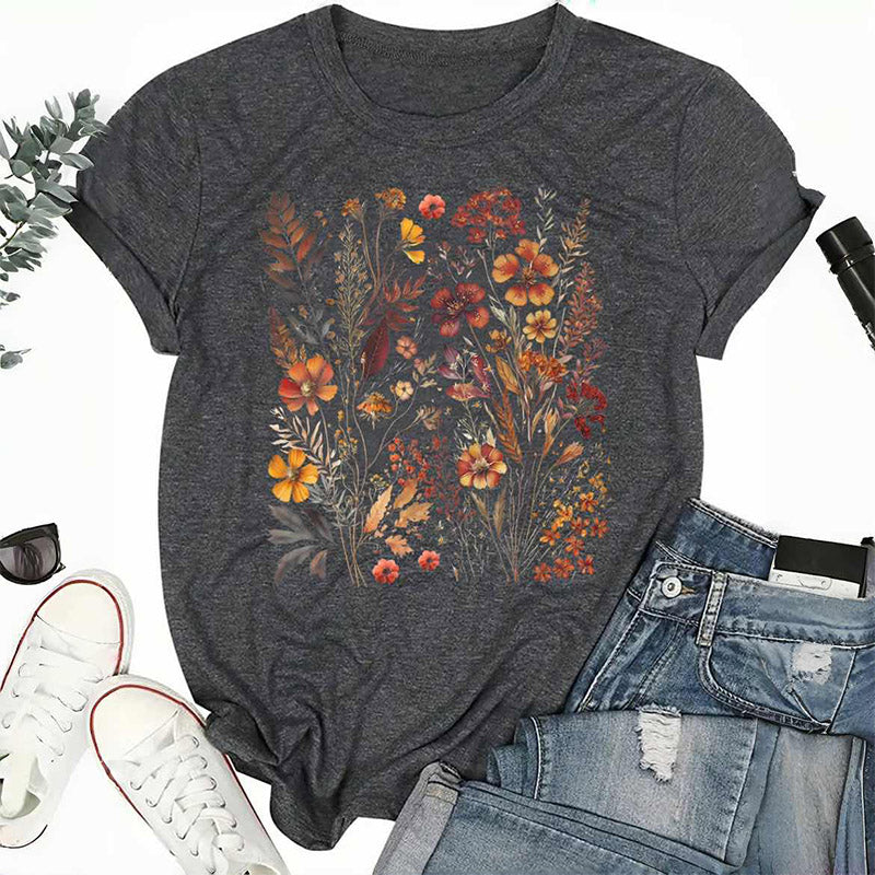 T-shirt vintage Cottagecore à fleurs sauvages