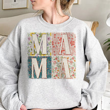 Retro Floral Mama Print Sweatshirt