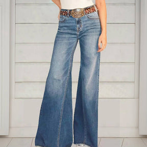 Ausgestellte Vintage-Jeans mit hoher Taille