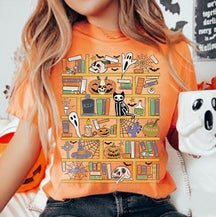 Halloween Library Ghost Books T-shirt