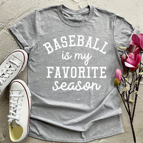 Baseball Is My Favorite Season Letter Print T-shirt