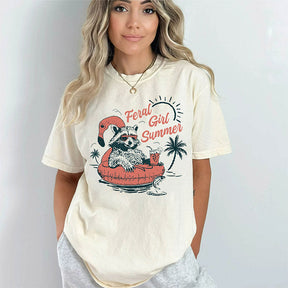 Vintage Feral Girl Summer Opossum T-shirt